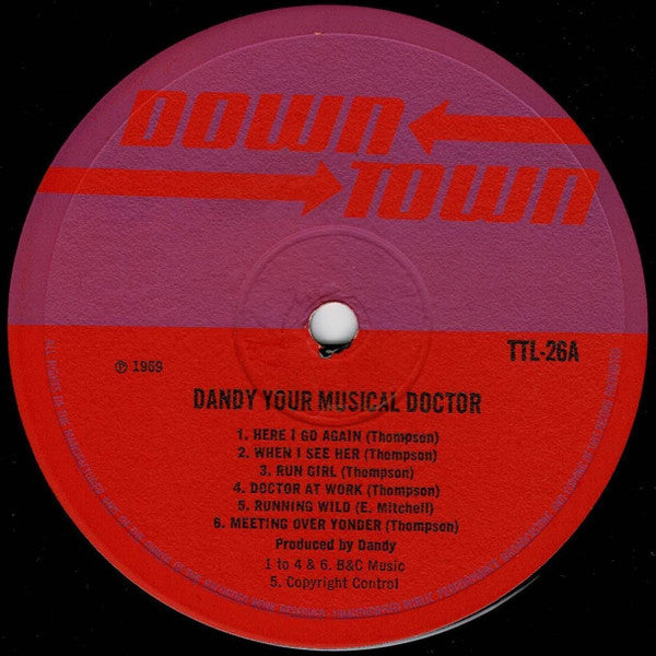 Image of Label Cover of LP - VG/G - DANDY, Your Musical Doctor (Downtown; TTL 26, UK 1970, Laminated Front Sleeve), ,  - 3845401S