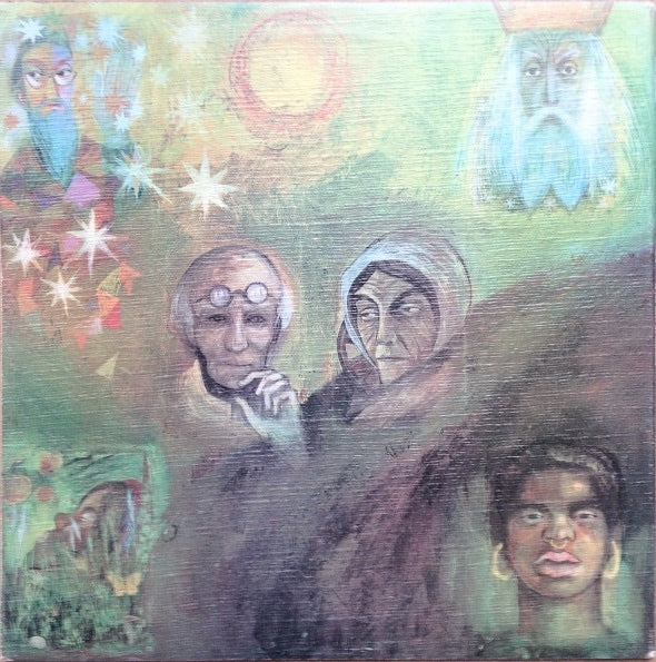 Image of Back Cover of 4545332S: LP - KING CRIMSON, In The Wake Of Poseidon (Island Pink/i logo; ILPS9127, UK 1970, Textured Gatefold Sleeve - EJ Day, First pressing) Edge Wear  VG/G+