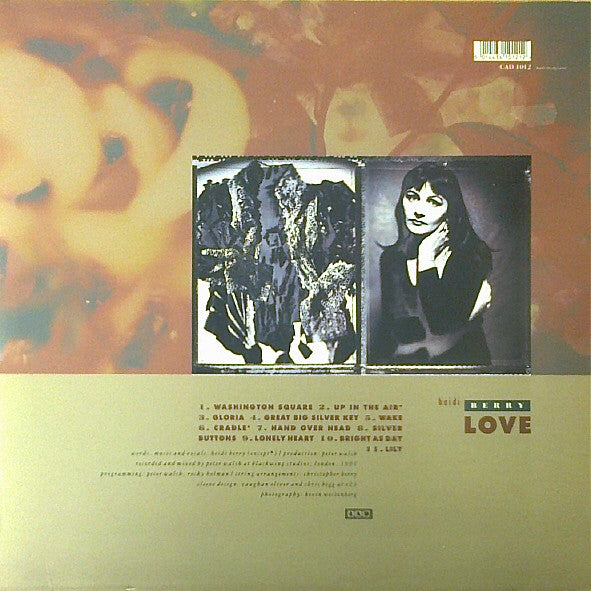 Image of Back Cover of LP - VG+/VG+ - HEIDI BERRY, Love (4AD; CAD1042, UK 1990, Inner), ,  - 1826062E