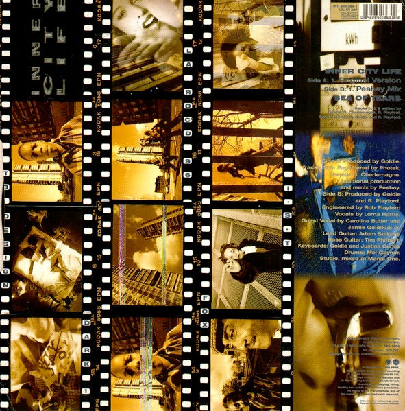 Image of Back Cover of 12" - VG/VG+ - GOLDIE, Inner City Life (FFRR; FX 267, UK 1995, Picture Sleeve), Very minor sticker damage to sleeve.,  - 2726012E