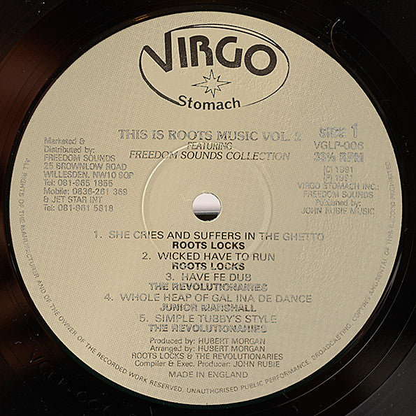 Image of Label Cover of LP - VG+/VG+ - VARIOUS ARTISTS, This Is Roots Music (Virgo Stomach; VGLP 006, UK 1991), ,  - 3125302E