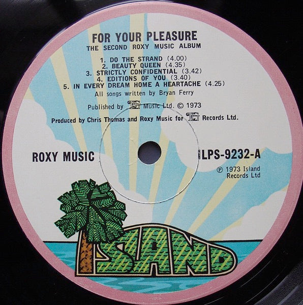 Image of Label Cover of LP - G+/G - ROXY MUSIC, For Your Pleasure (Island Pink Rim; ILPS 9232, UK 1973, Laminated Gatefold, Original UK release), Light scratches & hairlines, edge & ring wear, no Island Inner,  - 3746223S