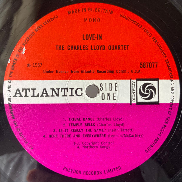 Image of Label Cover of LP - G+/VG - CHARLES LLOYD QUARTET, Love In (Atlantic Plum & Orange; 587077, UK 1967, Picture Sleeve, Mono), ,  - 2426199E