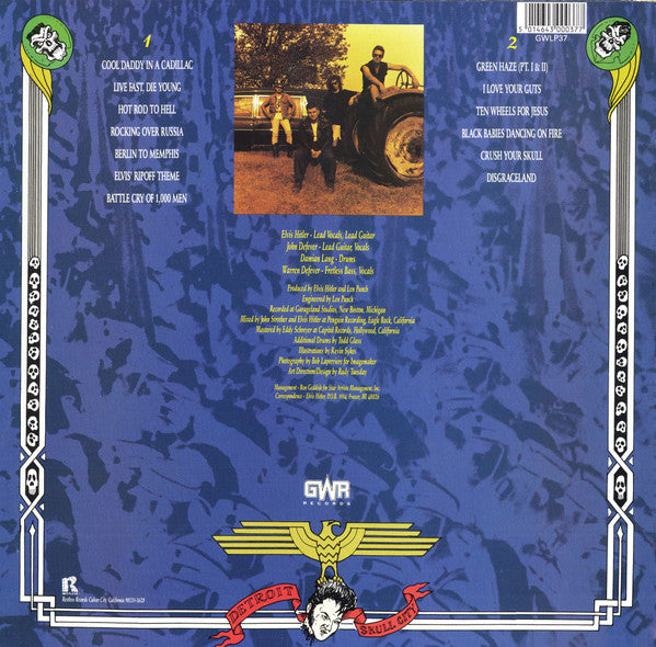 Image of Back Cover of 3625100E: LP - ELVIS HITLER, Disgraceland (GWR; GWLP37, UK 1990)   VG+/VG+