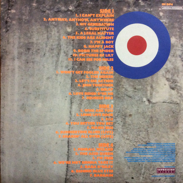 Image of Back Cover of 2xLP - VG/VG - THE WHO, Collection (Impression; IM DP4, UK 1985, Gatefold), ,  - 1316127C