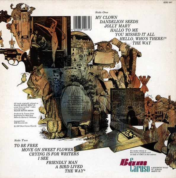 Image of Back Cover of LP - VG+/VG+ - JULY, Dandelion Seeds (Bam Caruso; KIRI 097, UK 1987 Reissue), Strong VG+, Still In Opened Shrinkwrap, Old Price Sticker Beneath Shrink,  - 2926133E