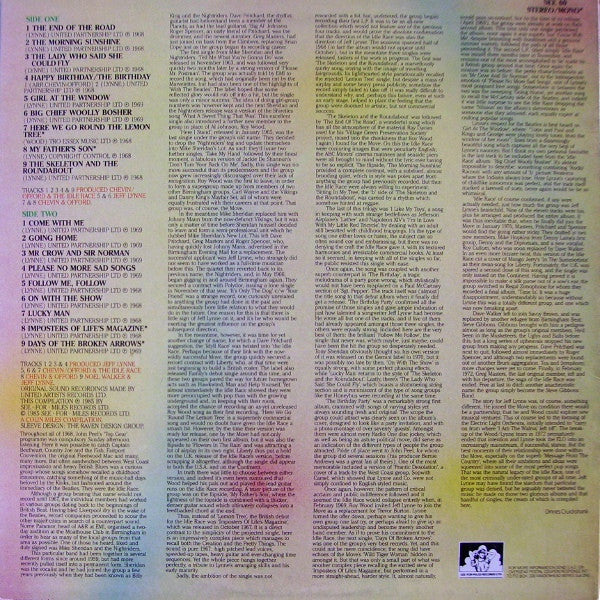 Image of Back Cover of LP - VG+/VG - IDLE RACE, Light At the End of the Road (See For Miles; SEE 60, UK 1985), ,  - 2616471C