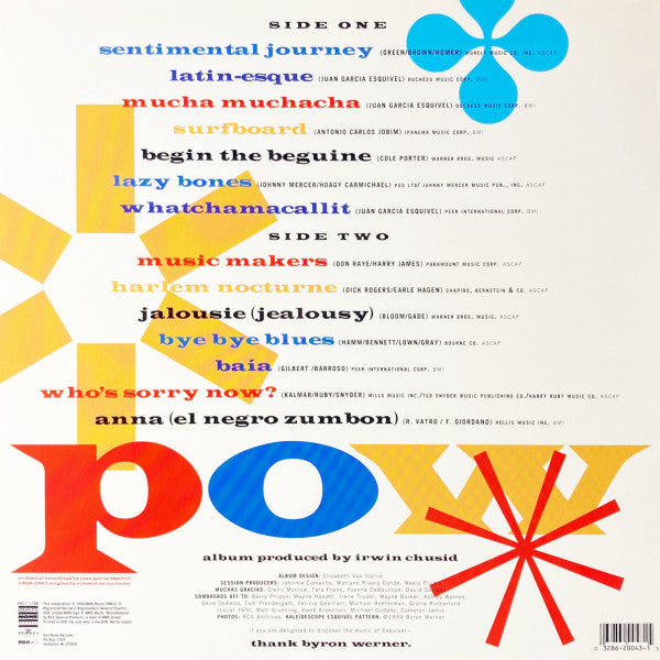 Image of Back Cover of 4844384S: LP - ESQUIVEL, Space Age Bachelor Pad Music (Bar/None; AHAON043, US 1994, Insert, Blue Vinyl) Cover in shrink. Nice strong VG+.  VG+/VG+