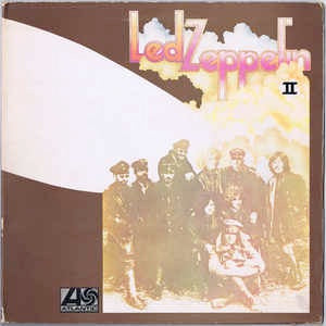 Image of Front Cover of 4644195S: LP - LED ZEPPELIN, II (Atlantic Plum & Orange; 588 198, UK 1969, Gatefold, THANKYOU misprint) Heavy hairlines, scuffs and light scratches but none too deep, edge and ring wear, sticker damage, top edge seam split two thirds across, corner wear  G/G