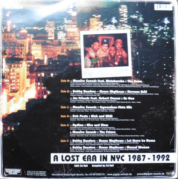 Image of Back Cover of 4614136C: 3x12" - BOBBY KONDERS, A Lost Era in NYC 1987-1992 (International Deejay Gigolo; GIGOLO 93, Germany 2002) Some edge and corner wear to sleeve. Discs are glossy with just the lightest marks. Solid VG across the board.  VG/VG