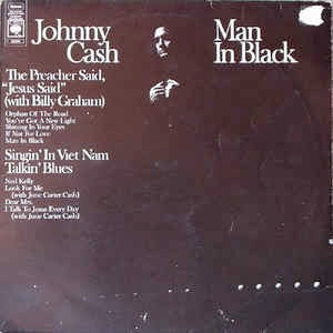 Image of Front Cover of LP - VG/VG - JOHNNY CASH, Man In Black (CBS Orange Labels; S 64331, UK 1971, Black Inner), Strong VG,  - 3316527C