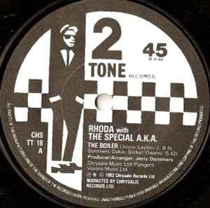 Image of Label Cover of 7" - VG/VG - RHODA WITH THE SPECIAL A.K.A., The Boiler / Theme from The Boiler (Two-Tone Paper Labels; CHS TT 18, UK 1982, Picture Sleeve), ,  - 1826291E