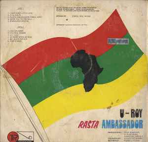 Image of Back Cover of LP - VG/G+ - U ROY, Rasta Ambassador (TR International; , Jamaica 1977, Classic DJ LP Rare Jamaican Press), Marks on disc. Plays well. Wear to sleeve with ringwear.,  - 2926321E