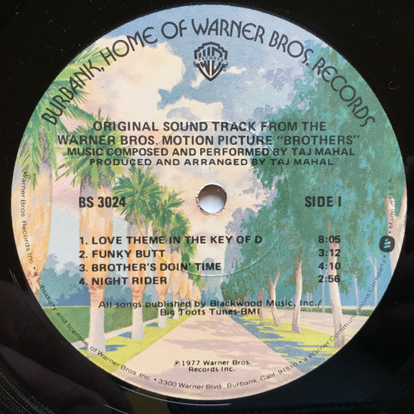 Image of Label Cover of LP - VG+/VG - TAJ MAHAL, Brothers (Warner Bros; BS 3024, US 1977), ,  - 4123336E