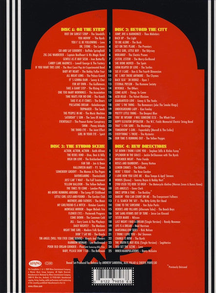 Image of Back Cover of 4xCD - VG+/VG - VARIOUS, Where the Action is? (Rhino; 8122-79858-6, UK 2009, Book Sleeve), Each disc with light fogging. Disc 3 has light marks on it. Plays fine.,  - 4815141C