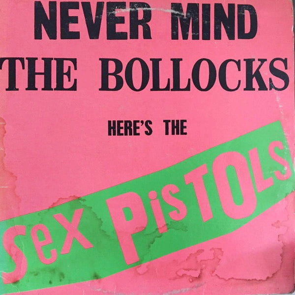 Image of Front Cover of LP - VG+/VG+ - SEX PISTOLS, Never Mind The Bollocks (Warner Bros. Records / Virgin; BSK3147, US 1977, Pink Slv With No Stickers On Front, Inner, No Submission Printed on back cover, "Also Contains Submission" Sticker), Still in opened shrinkwrap, very light wear to lower spine,  - 2446173S