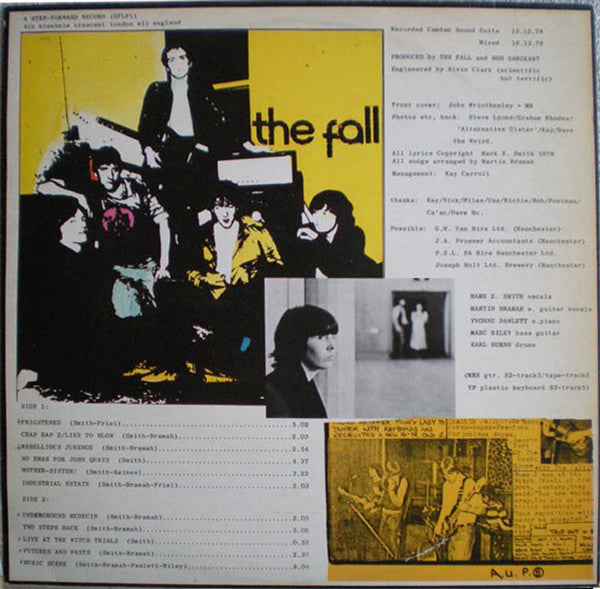 Image of Back Cover of 5114501C: LP - THE FALL, Live at the Witch Trials (Step Forward; SFLP 1, UK 1979) Conservatively graded, Very glossy vinyl with a few very light surface marks, Sleeve is strong VG with a touch of spine wear, Great copy  VG/VG