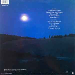 Image of Back Cover of LP - VG/G+ - NEIL YOUNG, Harvest Moon (Reprise; 9362450571, Europe 1992, Embossed WB Logo on Rear Sleeve, Inner, Masterdisk Runout), ,  - 4326036E
