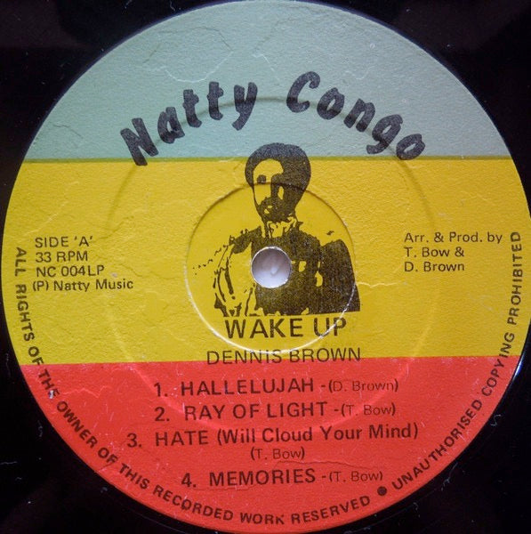 Image of Label Cover of LP - VG/VG - DENNIS BROWN, Wake Up (Natty Congo; NC 004 LP, UK 1985), ,  - 1816155C