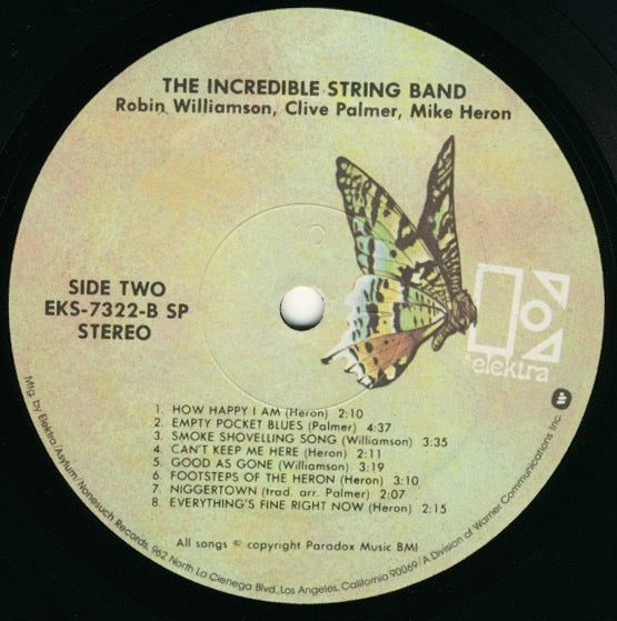 Image of Label Cover of LP - VG/G+ - THE INCREDIBLE STRING BAND, The Incredible String Band (Elektra Butterfly; EKS7322, US 1970s, Stereo), ,  - 3826082E
