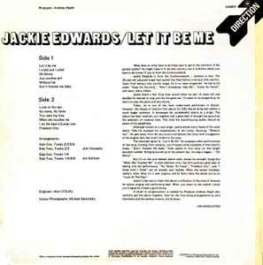 Image of Back Cover of LP - VG+/EX - JACKIE EDWARDS, Let It Be Me (Direction; 8-63977, UK 1970, Laminated Front Sleeve), Lightest creasing on sleeve.,  - 1726131E