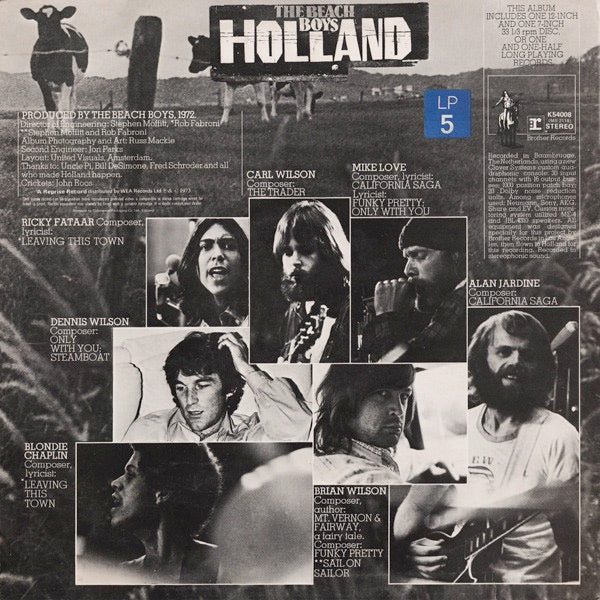 Image of Back Cover of LP - VG+/G+ - THE BEACH BOYS, Holland (Reprise; K54008, UK 1972, No Insert, No 7"), Very light wear to sleeve. Disc covered in hairlines.,  - 1946097S