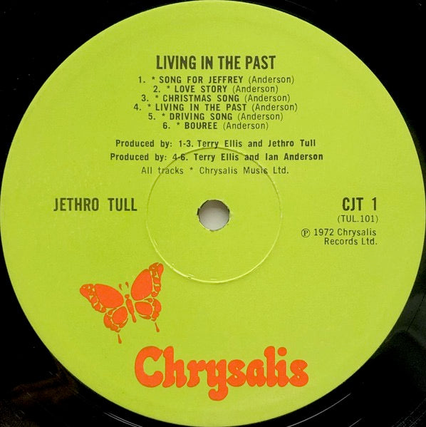 Image of Label Cover of 2xLP - VG/VG - JETHRO TULL, Living in the Past (Chrysalis Green Labels With TUL In Brackets; CJT1, UK 1972, Book Sleeve), ,  - 1616097C
