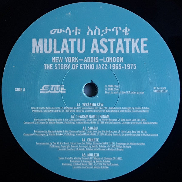 Image of Label Cover of 2xLP - NEW/NEW - MULATU ASTATKE, New York - Addis - London, The Story Of Ethio Jazz 1965-1975 (Strut; STRUT51LP, Germany 2009), , New York Addis London: The Story of Ethio Jazz 1965 1975 is a compilation album of work by jazz artist Mulatu Astatke. The album covers his early recordings in the UK in 1965, his work on the Worthy label in New York and his recording in Addis on Amha, Phillips and Axum in the 1970s. - 1916257C