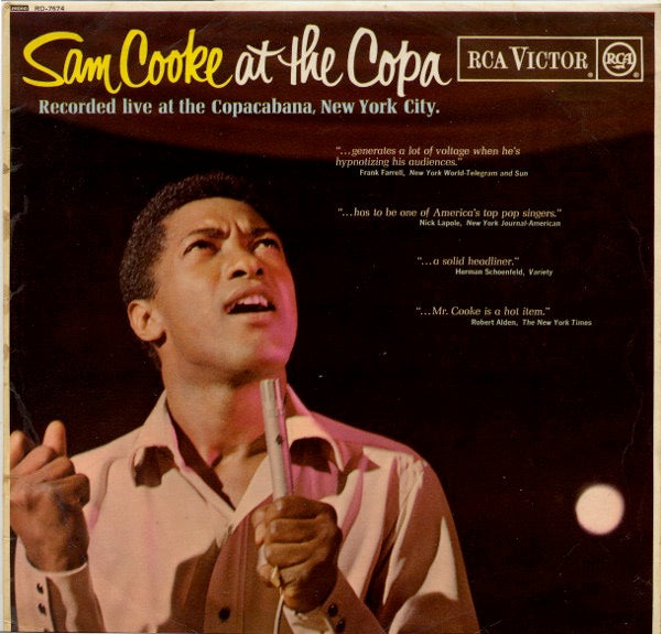 Image of Front Cover of LP - G+/G+ - SAM COOKE, At the Copa (RCA Victor Red Spot; RD-7674, UK 1965, Laminated Front Sleeve, Mono), Top seam taped together, tears, marks, and writing. Plays through with varying surface noise.,  - 4146203S