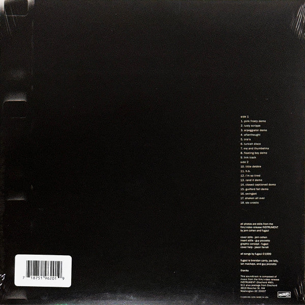 Image of Back Cover of 4714483C: LP - FUGAZI, Instrument Soundtrack (Dischord; DIS120V, US 2000s Reissue, Inner, Remastered)   NEW/NEW