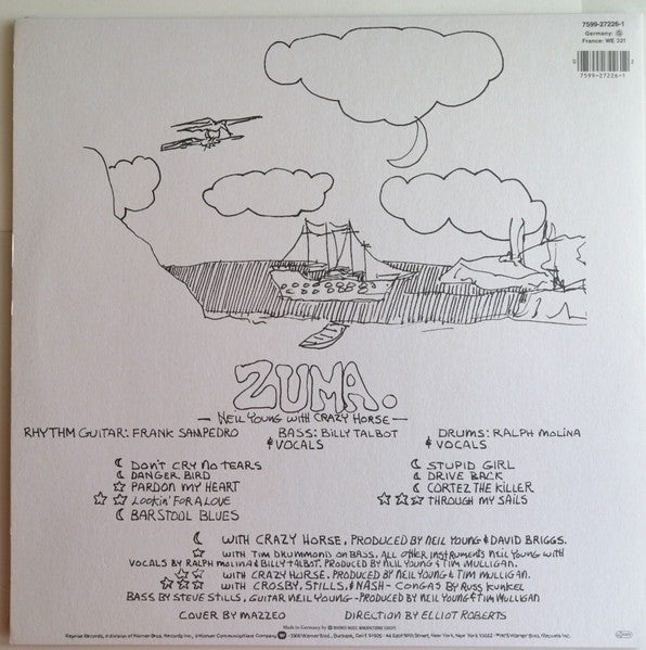 Image of Back Cover of 4734228E: LP - NEIL YOUNG AND CRAZY HORSE, Zuma (Warner Bros; 7599-27226-1, Germany 2016 Reissue, Inner)   NEW/NEW