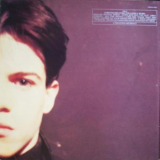 Image of Back Cover of 5025046E: LP - FELT, Forever Breathes The Lonely Word (Creation; CRELP011, UK 1986, Insert) Close to NM record - a couple of light hairlines only. Sleeve has a couple of light creases.  VG+/VG+