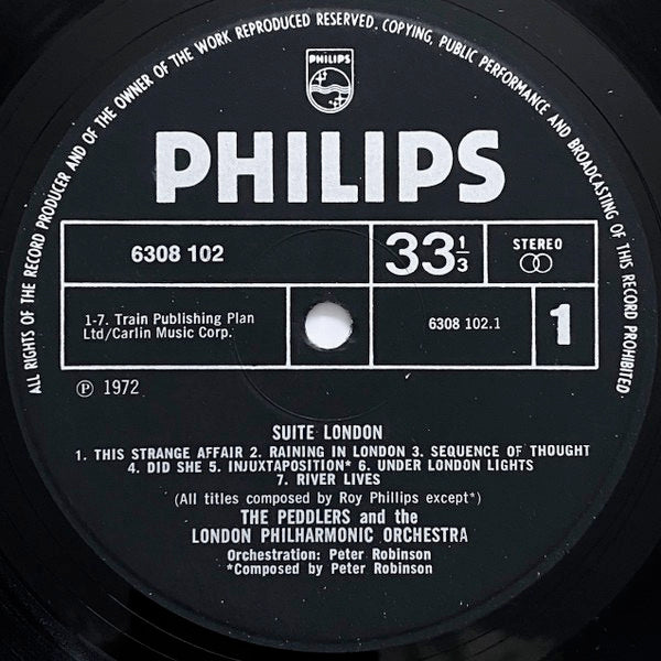 Image of Label Cover of LP - VG/VG - PEDDLERS, Suite London (Philips; 6308102, UK 1972, Metallic Writing On Sleeve), Edge and ring wear. Minor wear to sleeve. Strong VG disc.,  - 4246108S