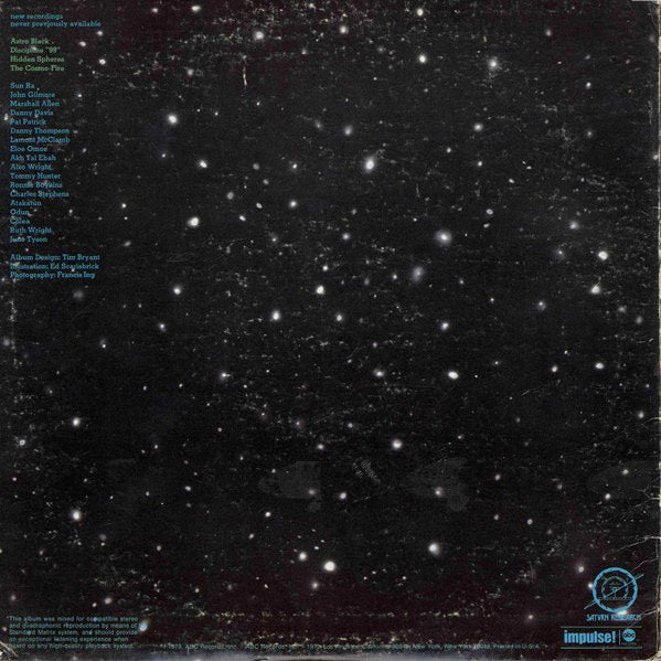 Image of Back Cover of 2014175C: LP - SUN RA, Astro Black (Impulse ("Neon" logo); AS-9255, US 1973, Gatefold, Inner) Drill hole in top right of sleeve. Some light edgewear. Disc is very clean.  VG/EX