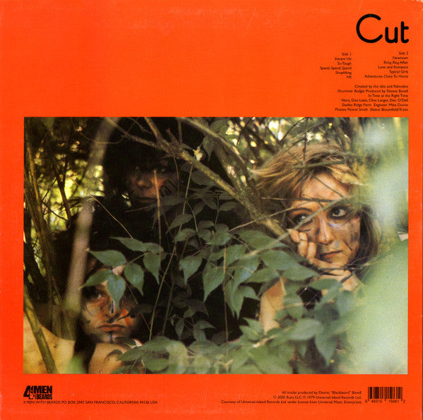 Image of Back Cover of LP - VG+/VG - THE SLITS, Cut (4 Men With Beards; 4M506, US 2005 Reissue, Inner, 180 Gram Vinyl), Still In Opened Shrinkwrap With Hype Sticker,  - 0216034C