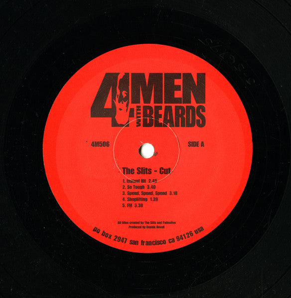 Image of Label Cover of LP - VG+/VG - THE SLITS, Cut (4 Men With Beards; 4M506, US 2005 Reissue, Inner, 180 Gram Vinyl), Still In Opened Shrinkwrap With Hype Sticker,  - 0216034C