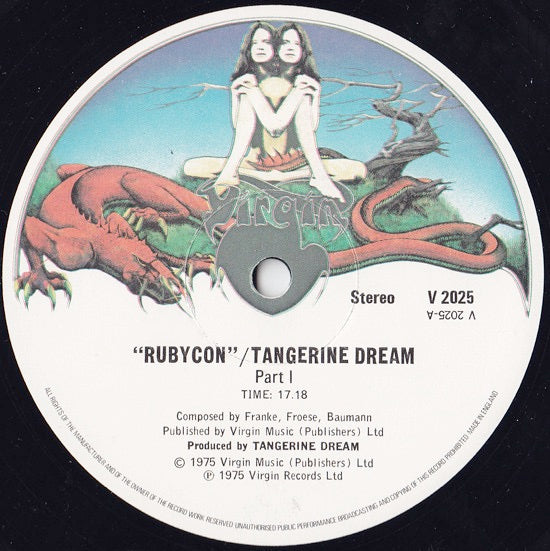 Image of Label Cover of LP - VG+/VG - TANGERINE DREAM, Rubycon (Virgin Coloured Drawing; V2025, UK 1975, Laminated Gatefold Sleeve), ,  - 2126347E
