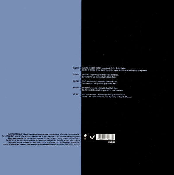 Image of Back Cover of 5xLP - G/G+ - RAY KEITH, Vintage Dread 2000 (Dread; DREAD LP003, UK 2000, Picture Sleeve), Light marks only to discs. Sleeve has creasing, edge & ring wear, plus a seam split.,  - 3926034E