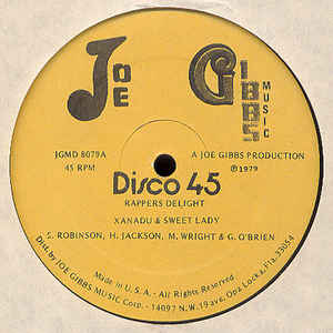 Image of Front Cover of 5215127C: 12" - XANADU & SWEET LADY, Rappers Delight / Rockers Choice (Joe Gibbs; JGMD 8079, US 1979, Company Sleeve) Light marks only.  VG/VG