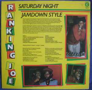 Image of Back Cover of LP - VG/VG - RANKING JOE, Saturday Night Jamdown Style (Greensleeves Records; GREL16, UK 1980), Marks and scuffs, plays VG.,  - 3716032C