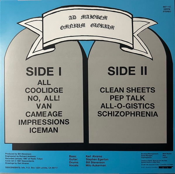 Image of Back Cover of LP - NEW/NEW - DESCENDENTS, All (SST Records; SST 112, US 2000s Reissue), ,  - 1316466C