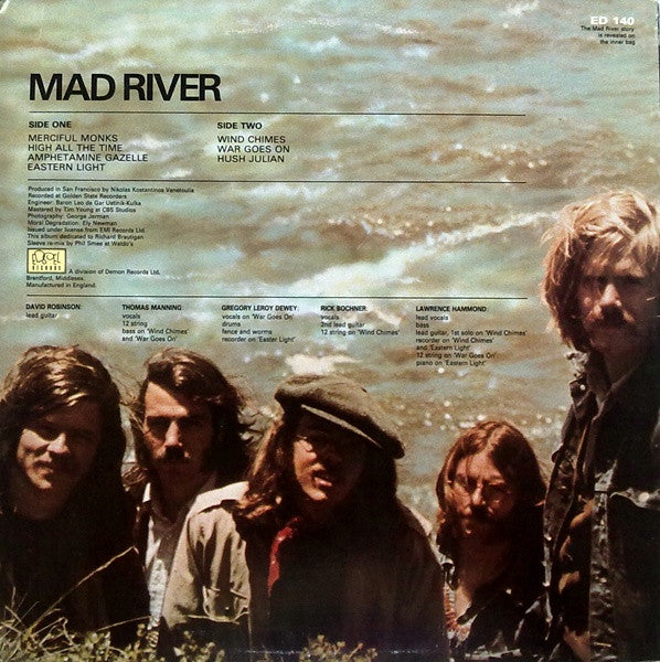 Image of Back Cover of LP - VG/VG+ - MAD RIVER, Mad River (Edsel; ED140, UK 1985 Reissue, Inner), ,  - 2926081E