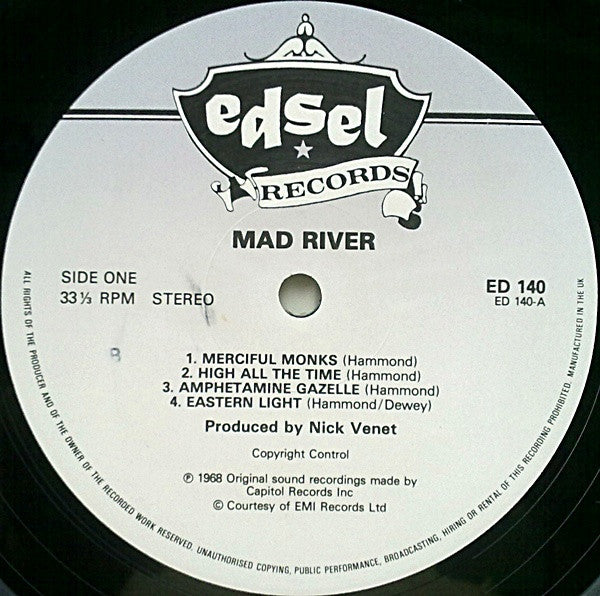 Image of Label Cover of LP - VG/VG+ - MAD RIVER, Mad River (Edsel; ED140, UK 1985 Reissue, Inner), ,  - 2926081E