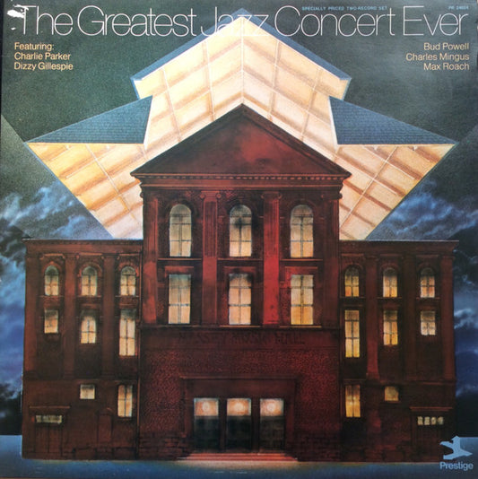 Image of Front Cover of 2xLP - VG/VG+ - CHARLIE PARKER, DIZZY GILLESPIE, BUD POWELL, CHARLES MINGUS, MAX ROACH, The Greatest Jazz Concert Ever (Prestige; PR 24024, UK 1973, Gatefold, Mono), ,  - 3126223E