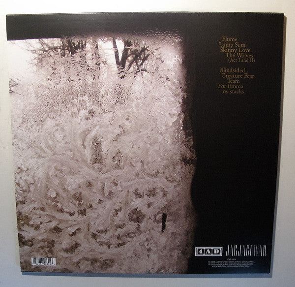 Image of Back Cover of 4234209E: LP - BON IVER, For Emma, Forever Ago (4AD; CAD2809, UK 2009, Insert)   NEW/NEW