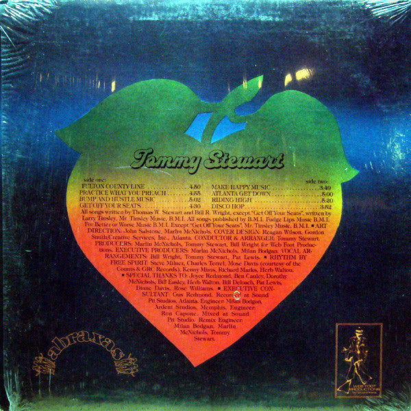 Image of Back Cover of LP - VG/VG - TOMMY STEWART, Tommy Stewart (Abraxas; AX LP 1550, US 1976, Picture Sleeve), Side 1 is VG with a few light hairlines, Side 2 is VG+. Sleeve has ringwear and a couple of creases.,  - 3326086E