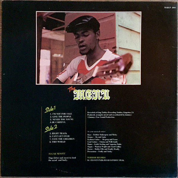 Image of Back Cover of LP - G+/VG - SUGAR MINOTT, Bitter Sweet (Warrior; WARLP2001, UK 1979), Sleeve shows creases/ringwear. Light hairlines but playsVG,  - 4326031E