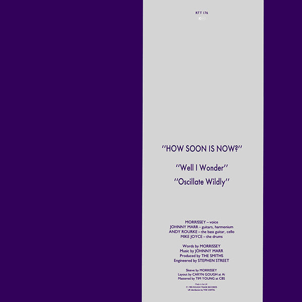 Image of Back Cover of 12" - VG+/EX - THE SMITHS, How Soon Is Now? (Rough Trade; RTT176, UK 1985, Picture Sleeve, CBS Pressing), Large HMV Sticker On Front Sleeve,  - 3446322S