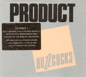 Image of Front Cover of 3xCD - VG+/VG+ - BUZZCOCKS, Product (EMI; CD PRDT 1, UK 1989, Box Set, Booklet), No hype sticker. "Many Parts" inlay is creased, small promo sticker on rear.,  - 2516186C