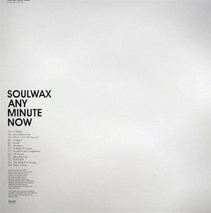 Image of Back Cover of 2xLP - VG+/VG+ - SOULWAX, Any Minute Now (PIAS; PIASB060DLP/9410060012, UK 2004, Picture Sleeve, Inners), ,  - 3646050S
